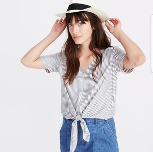 Madewell Novel Tie-Front Top in Stripe